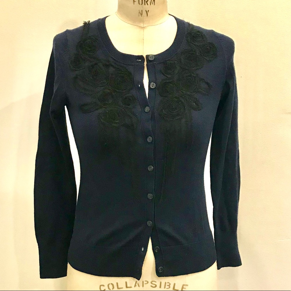 BANANA REPUBLIC Appliqué Wool Cardigan
